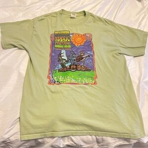 2/$10 Lazy Summer Daze Green Graphic Music Festival Tee | Vintage Vibe L